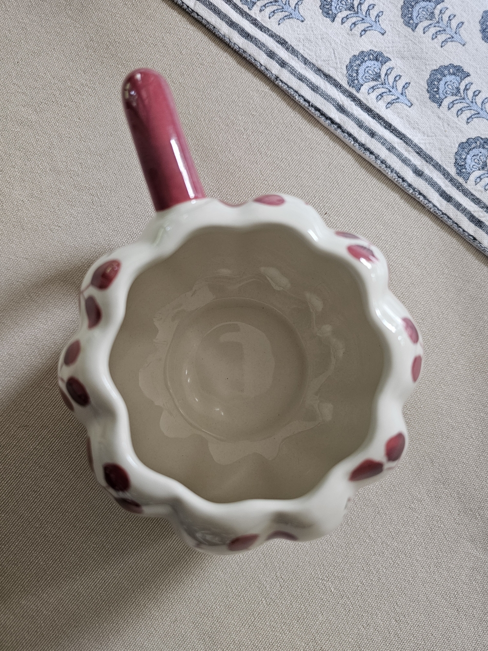 NWT Anthropologie White Floral Botanical Pumpkin Mug - Picture 5 of 13